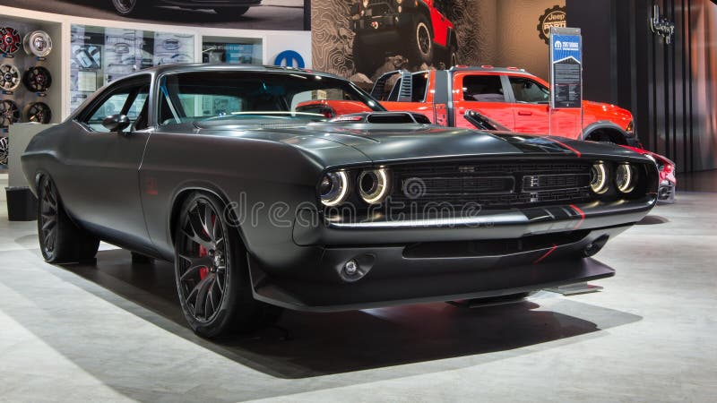 DETROIT, MI/USA - JANUARY 10, 2017: A 1971 Dodge Mopar Challenger Shakedown car at the North American International Auto Show &#x28;NAIAS&#x29;. DETROIT, MI/USA - JANUARY 10, 2017: A 1971 Dodge Mopar Challenger Shakedown car at the North American International Auto Show &#x28;NAIAS&#x29;.