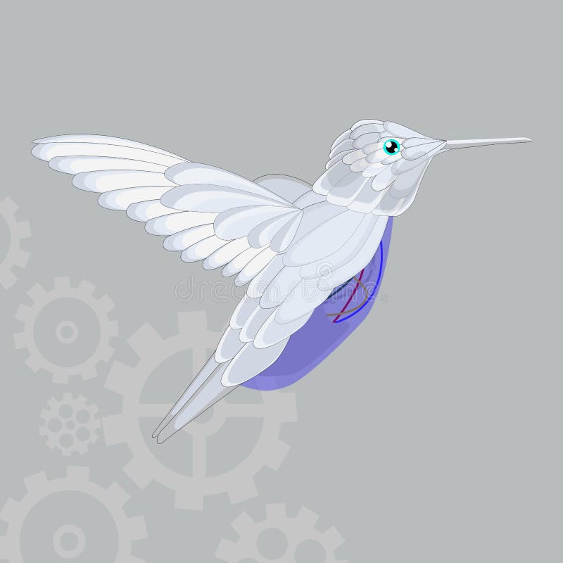 Vliegend kolibrie vectorpictogram op een grijze achtergrond Colibriillustratie op grijs wordt geïsoleerd dat Ontwerp van de vogel royalty-vrije illustratie Vliegend kolibrie vectorpictogram op een grijze achtergrond Colibriillustratie op grijs wordt geïsoleerd dat Ontwerp van de vogel royalty-vrije illustratie