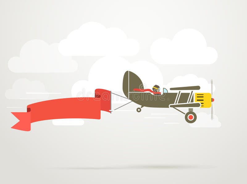 Vliegend uitstekend vliegtuig vector illustratie Vliegend uitstekend vliegtuig vector illustratie