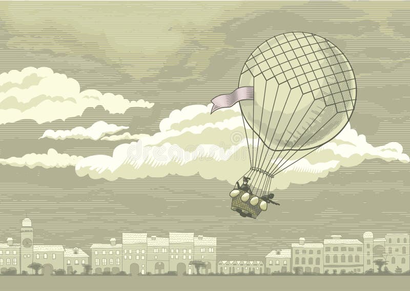 Vliegende aerostaat vector illustratie Vliegende aerostaat vector illustratie