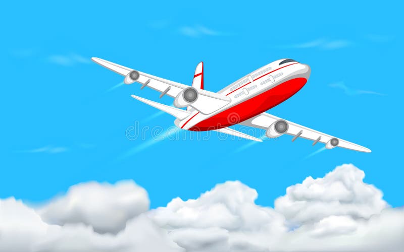 Vliegtuig vliegt in de lucht vector illustratie