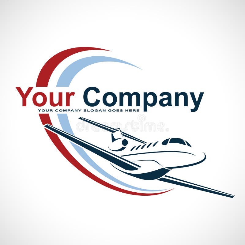 Vliegtuig Logo Design Creatief vectorpictogram met vliegtuig en ellipsvorm Vector illustratie