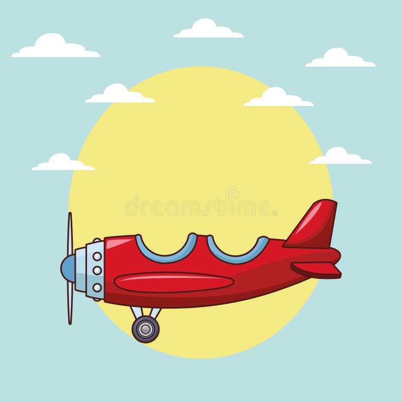 Vliegtuig vliegend beeldverhaal stock illustratie