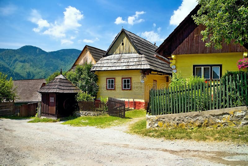 Vlkolinec - mountain village with a folk architecture typical of the Central European type.