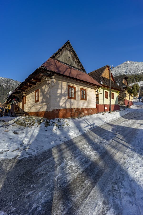 Vlkolinec village UNESCO site in Velka Fatra mountains, Slovakia