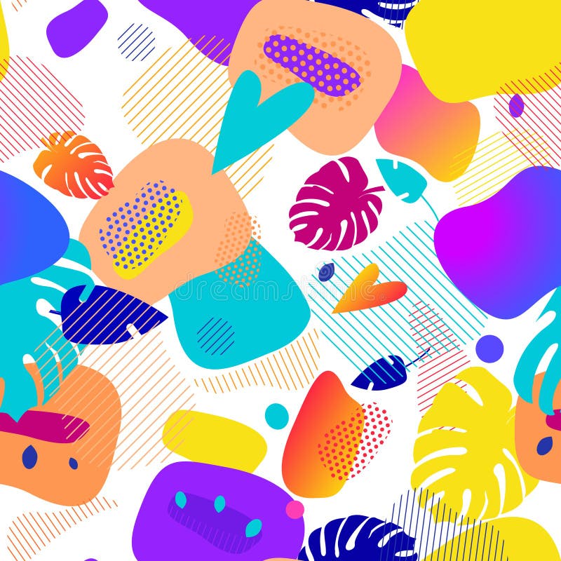 Vloeibare geplaatste kleurenkentekens Abstracte vormensamenstelling Eps10 Vector naadloos patroon Sappig helder modern ornament royalty-vrije illustratie Vloeibare geplaatste kleurenkentekens Abstracte vormensamenstelling Eps10 Vector naadloos patroon Sappig helder modern ornament royalty-vrije illustratie