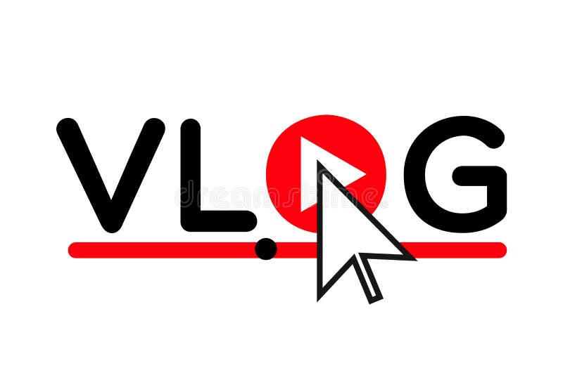 Vlog Icon Logo . Video Blog Concept Stock Vector - Illustration of vlog,  pointer: 124695576