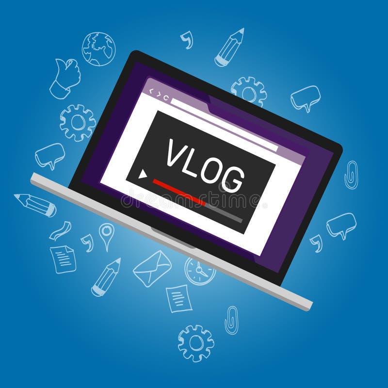 Vlog video blogging online royalty free illustration