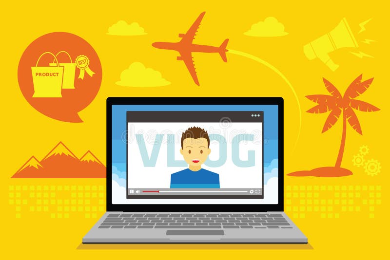 Vlog video blogging vector illustration