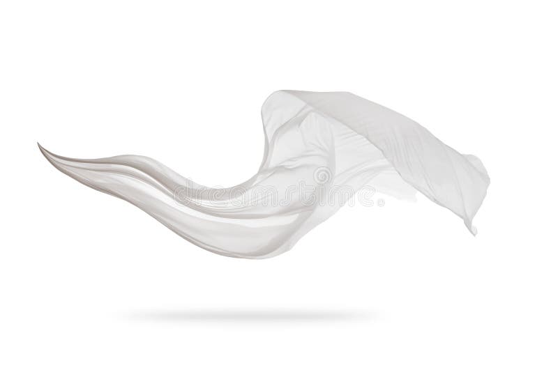 Vlotte elegante witte die doek op witte achtergrond wordt geïsoleerd