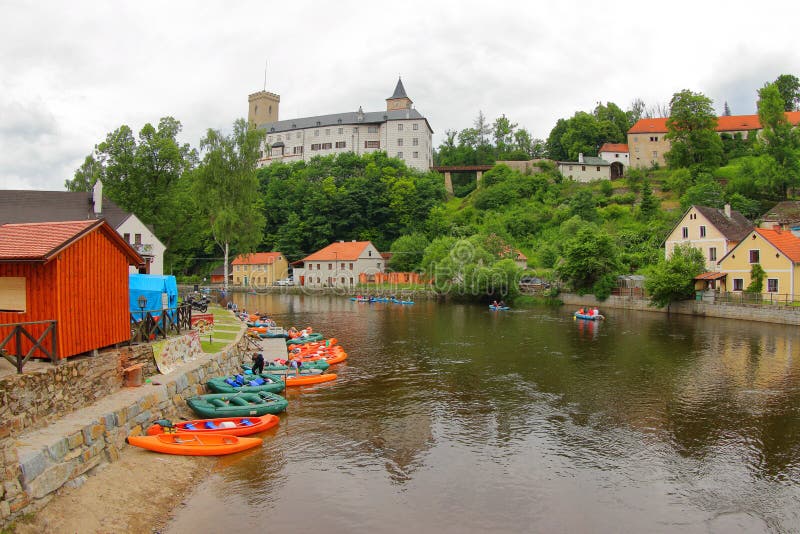 Canoeing Vltava River, Czech Republic stock photography Canoeing Vltava River, Czech Republic stock photography