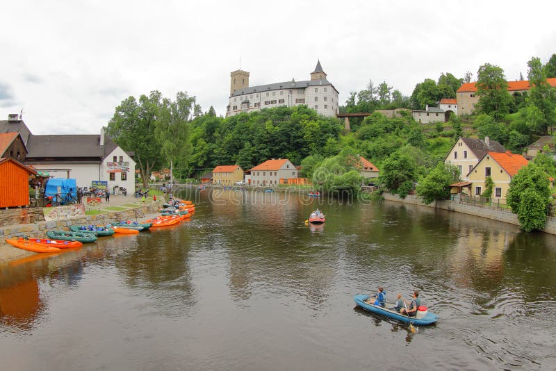 Canoeing Vltava River, Czech Republic stock photos Canoeing Vltava River, Czech Republic stock photos