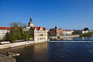 Vltava River In Prague Stock Photo Image Of Clock Culture 11097816
