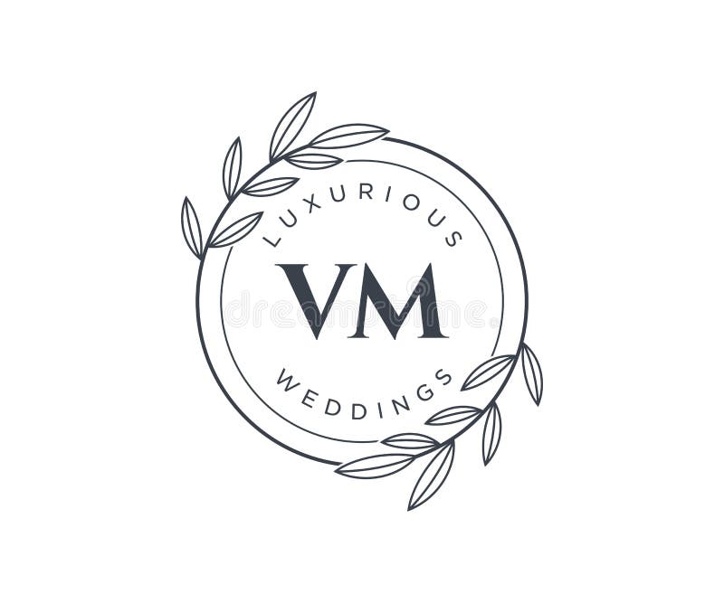 PM Initials Letter Wedding Monogram Logos Collection, Hand Drawn