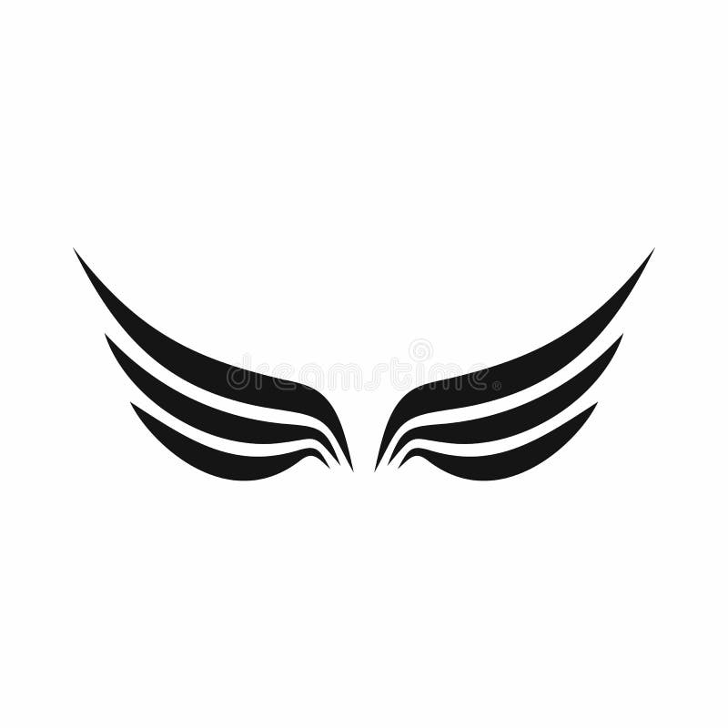 Wings icon in simple style on a white background. Wings icon in simple style on a white background