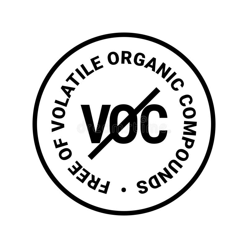 VOC Volatile Organic Compounds Vector Badge Icon Stock Vector