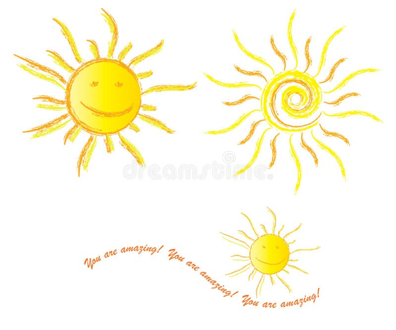 Você é colagem feliz surpreendente de Sun ilustração stock Você é colagem feliz surpreendente de Sun ilustração stock