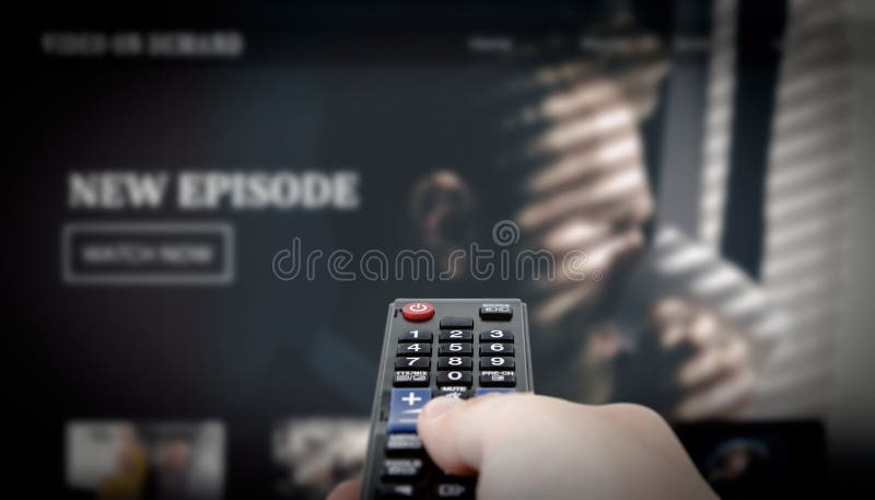VOD service on television. TV streaming concept