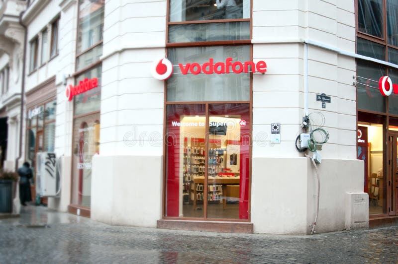 Vodafone shop royalty free stock photo