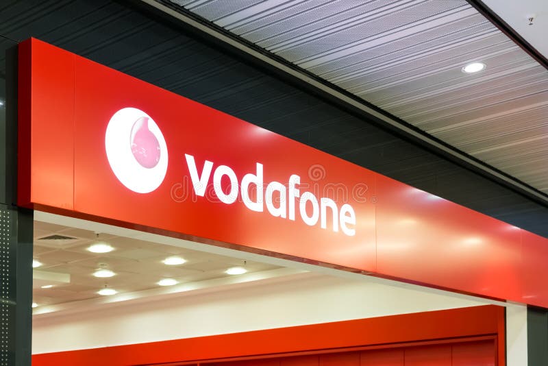 Vodafone sklepu znak zdjęcie stock Vodafone sklepu znak zdjęcie stock
