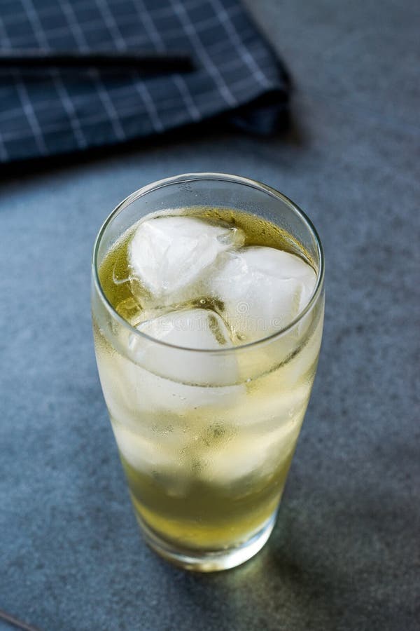 Vodka Energy Cocktail with Ice and Black Straw. Stock Image - Image of ...