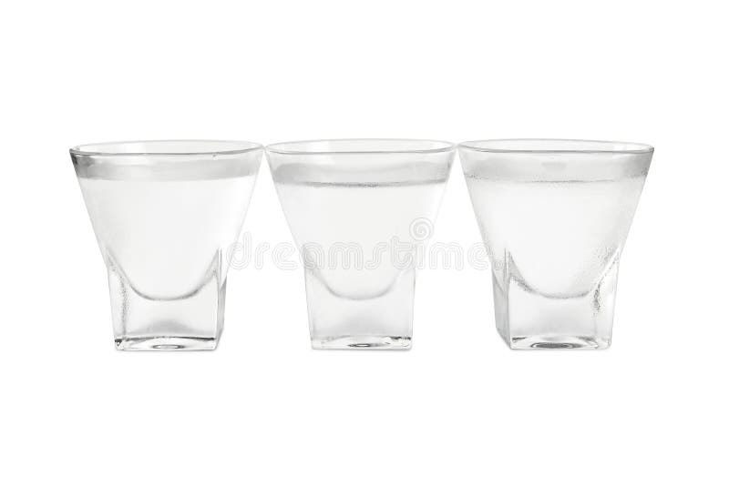 Vodka in Shot Glasses on White Background Stock Image Image of drink