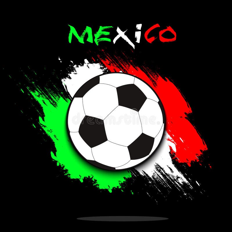 Voetbal tegen de achtergrond van de Mexicaanse vlag vector illustratie