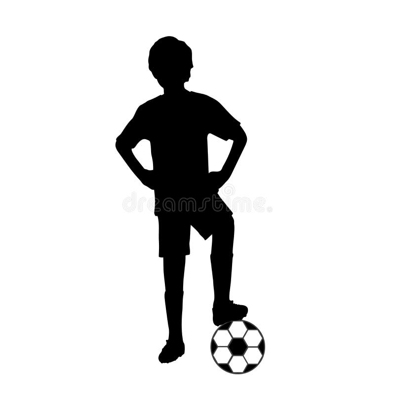 Voetballer Van Silhouette Met Voetbal Vector Illustratie - Illustration Of Oefening, Activiteit: 212893600