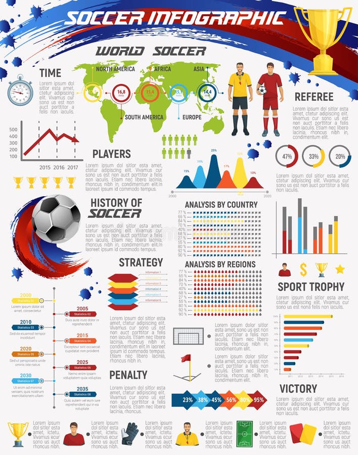 Voetbalspel en infographic de club van de voetbalsport stock illustratie Voetbalspel en infographic de club van de voetbalsport stock illustratie