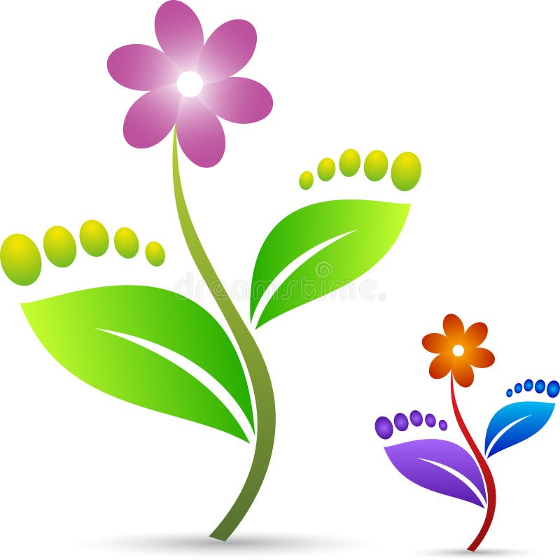 Voetblad met bloem stock illustratie Voetblad met bloem stock illustratie