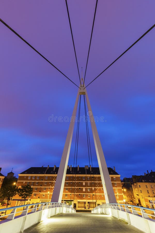 Voetbrug in Le Havre stock fotografie Voetbrug in Le Havre stock fotografie