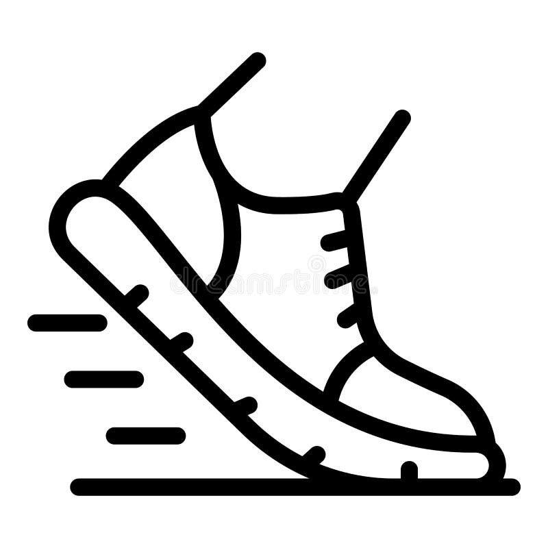 Foot in sneaker icon. Outline foot in sneaker vector icon for web design isolated on white background. Foot in sneaker icon. Outline foot in sneaker vector icon for web design isolated on white background