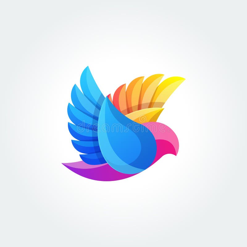 Vogel-Zusammenfassungs-Logoentwurfs-Vektorschablone Fliegende Tauben-Firmenzeichenkonzeptikone stock abbildung Vogel-Zusammenfassungs-Logoentwurfs-Vektorschablone Fliegende Tauben-Firmenzeichenkonzeptikone stock abbildung