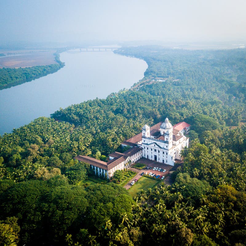 Vogelperspektive der Kirche von St. Cajetan in Velha Goa Indien stockfoto Vogelperspektive der Kirche von St. Cajetan in Velha Goa Indien stockfoto
