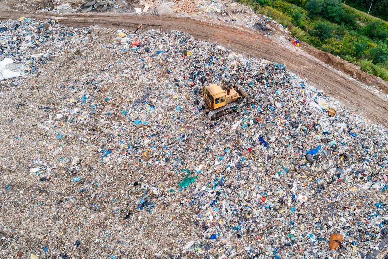 Aerial view of landfill. Waste, consumerism and contamination concept. Aerial view of landfill. Waste, consumerism and contamination concept