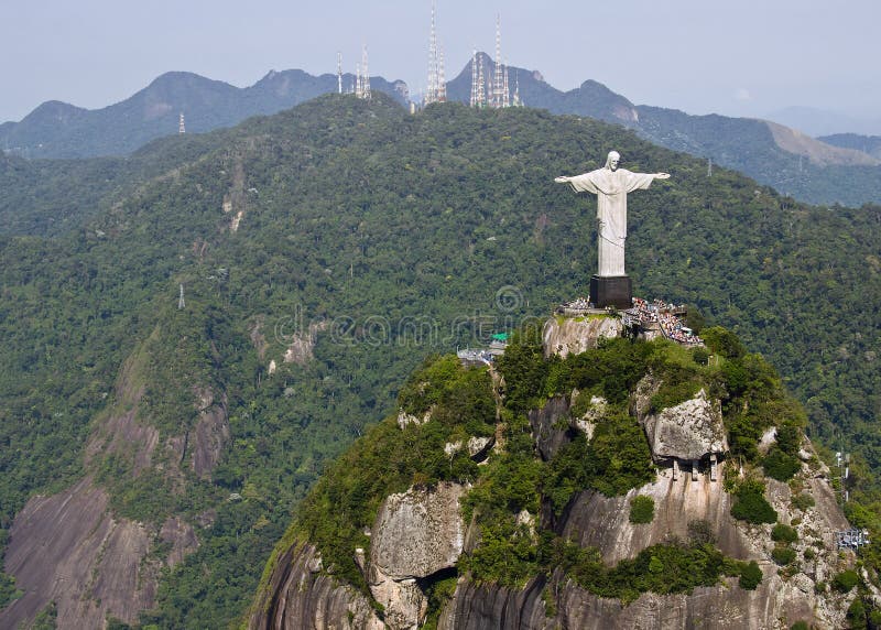 Vogelperspektive von Corcovado Berg und Christus das Redemeer in Rio