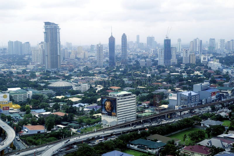 Vogelperspektive von Wohn- und Gewerbegebiete und Einrichtungen in der Metro Manila lizenzfreie stockfotos Vogelperspektive von Wohn- und Gewerbegebiete und Einrichtungen in der Metro Manila lizenzfreie stockfotos