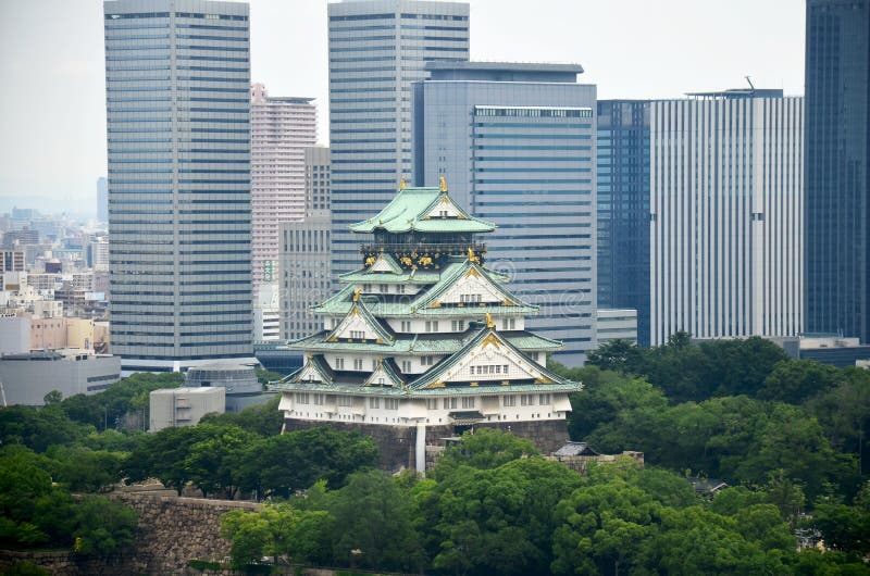 Vogelperspektivestadtbild von Osaka-Stadt um ungefähr Osaka-Schloss stockfotografie Vogelperspektivestadtbild von Osaka-Stadt um ungefähr Osaka-Schloss stockfotografie
