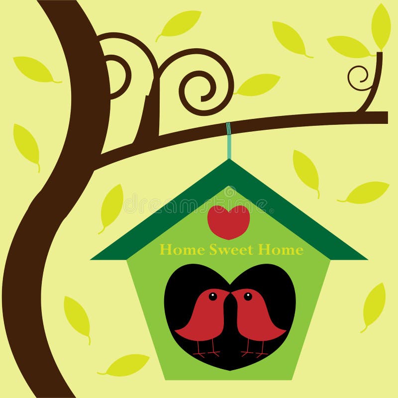 Vogels in boomhuis vector illustratie Vogels in boomhuis vector illustratie