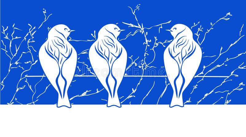 Vogels op de draad royalty-vrije illustratie Vogels op de draad royalty-vrije illustratie