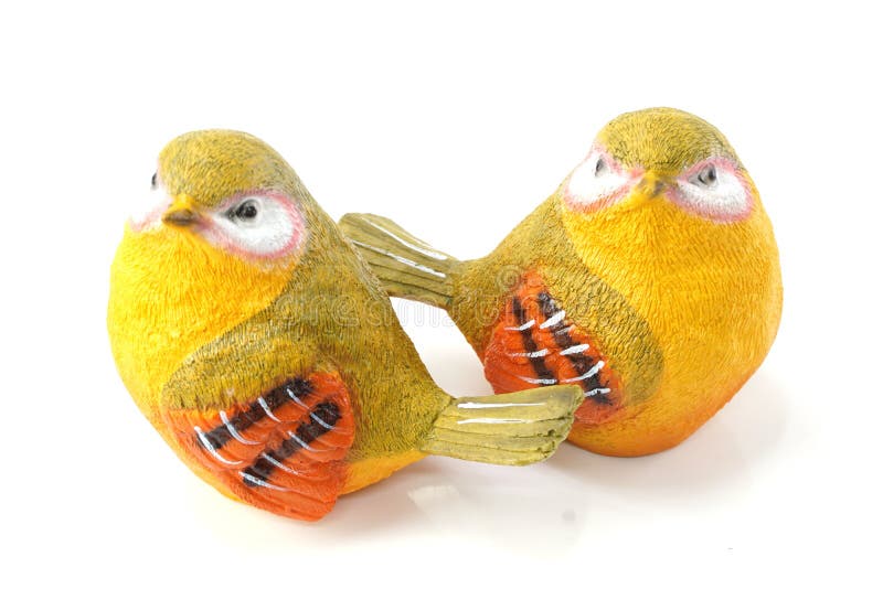 Vogelbeeld geïsoleerd op witte achtergrond stock foto