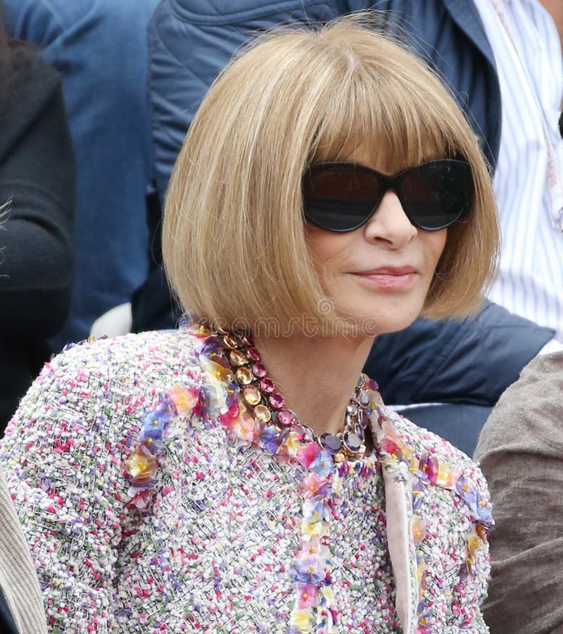 Vogue Magazine Editor-in-chief Anna Wintour at the Roland Garros 2015 ...