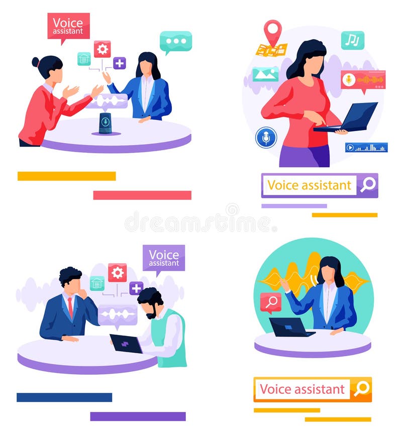 Voice Assistant Smart Speaker Virtual Assistant Sound Robot People Circuit Diagram
