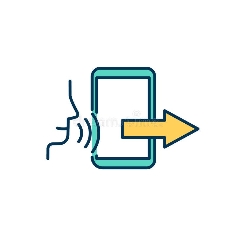 Voice calling RGB color icon vector illustration