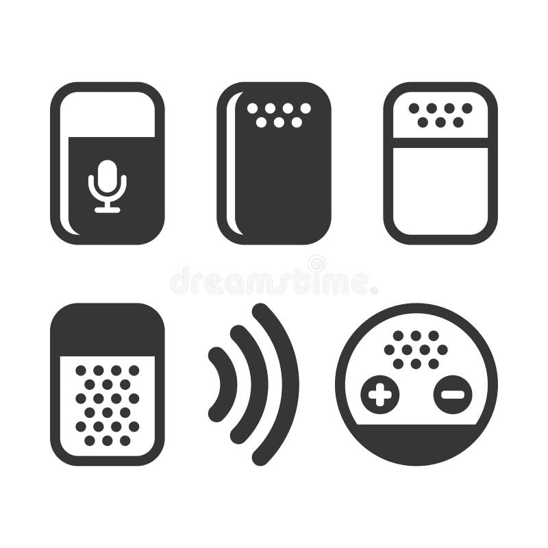 Voice Device Smart Assistant Icons Set. Vector stock illustration Voice Device Smart Assistant Icons Set. Vector stock illustration