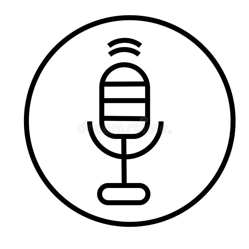 Voice message microphone button icon vector sign and symbol isolated on white background, Voice message microphone button logo royalty free illustration Voice message microphone button icon vector sign and symbol isolated on white background, Voice message microphone button logo royalty free illustration