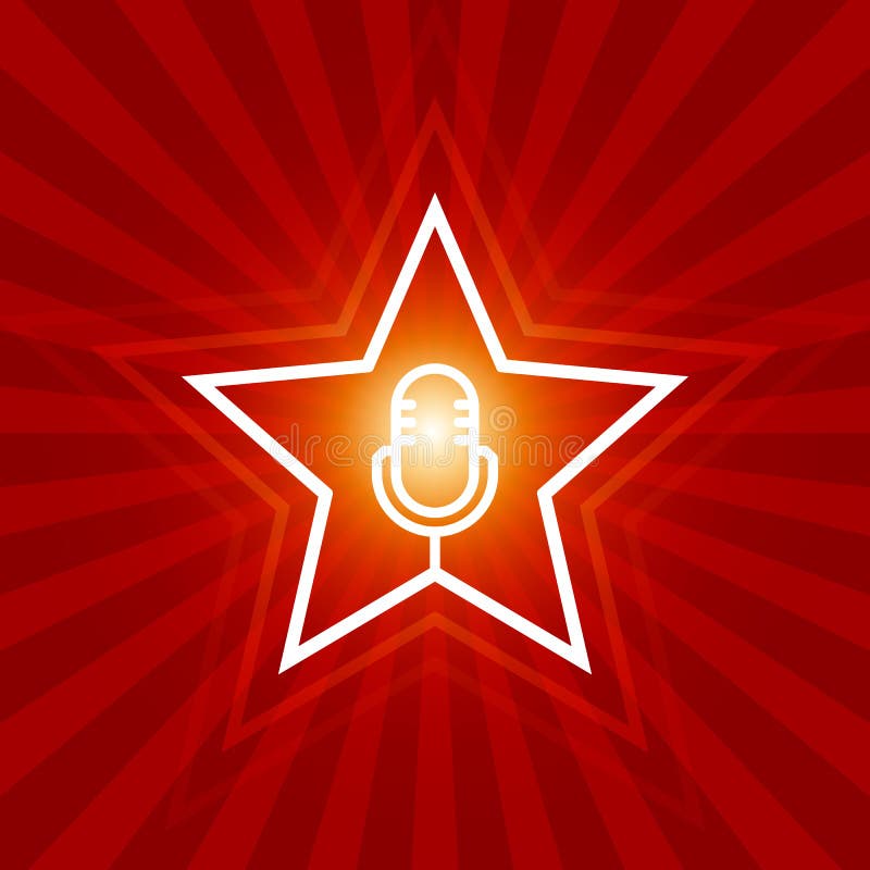Voices Contest Emblem, Microphone Inside Star, Singing or Karaoke