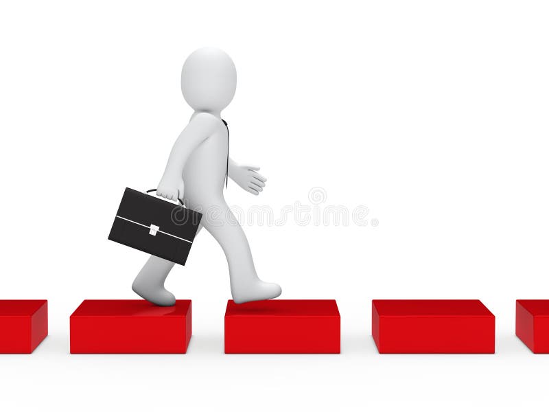 Voie rouge de cube en homme d'affaires illustration de vecteur Voie rouge de cube en homme d'affaires illustration de vecteur