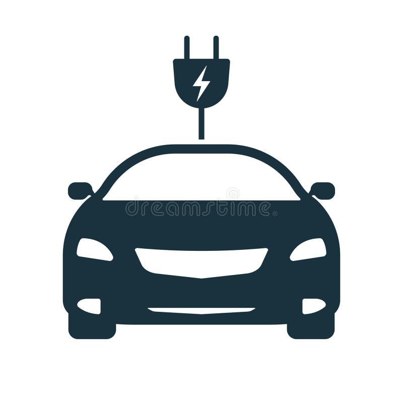 icône de silhouette de chargeur de voiture électrique. station de