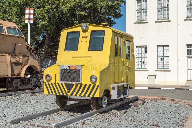 Voiture d'inspection de voie ferroviaire à Windhoek images libres de droits Voiture d'inspection de voie ferroviaire à Windhoek images libres de droits